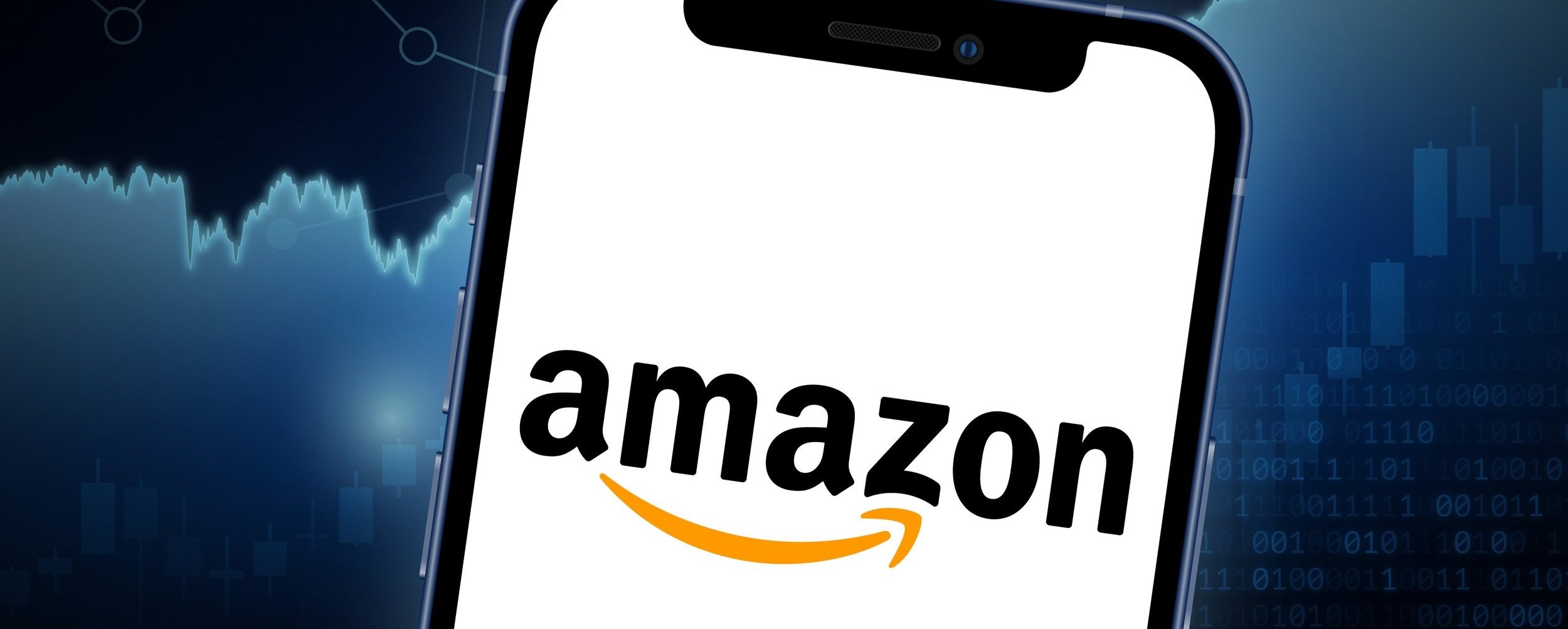 Amazon logo on phone screen